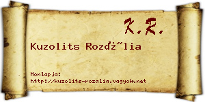 Kuzolits Rozália névjegykártya